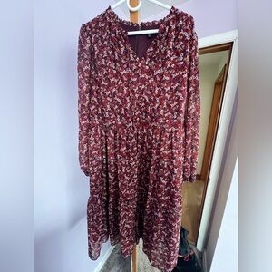 Burgundy Floral Dress
